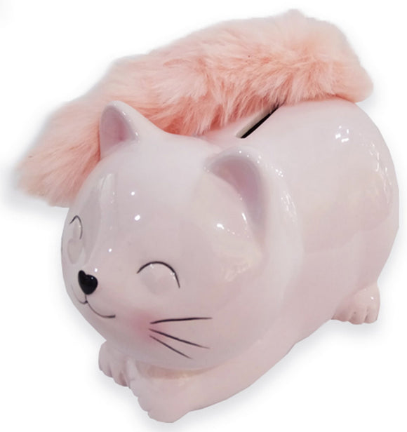 Bank - Pink Cat /Fur Tail - Ceramic