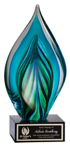 Art Glass - Blue Twist Flame 8.5"