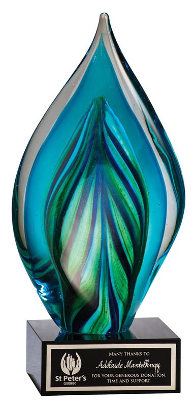 Art Glass - Blue Twist Flame 8.5