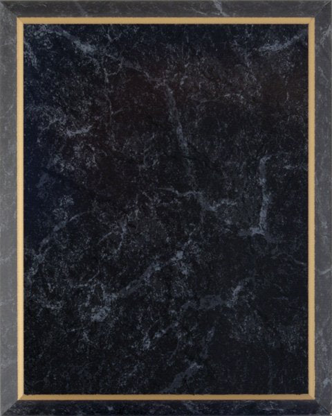 Black Marble with Gold Trim Laminate Plaque Board