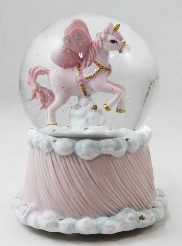 Musical Snow Globe - Pink Unicorn