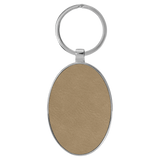Leatherette/Metal Keychains - Oval 1.75x3