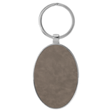Leatherette/Metal Keychains - Oval 1.75x3