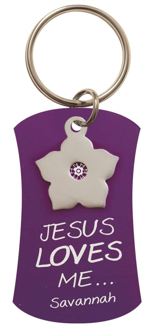 Purple Keychain with Flower Charm