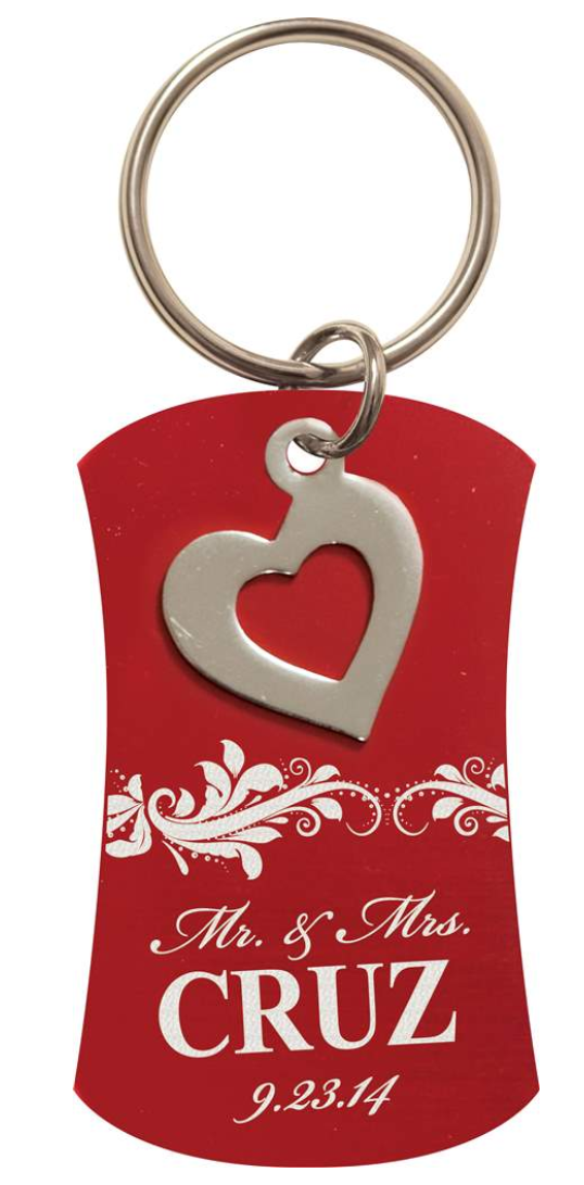 Red Keychain with Heart Charm