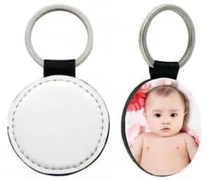 Leatherette Full Color Keychain - Round