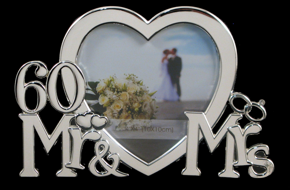 60th Anniversary Frame - Mr & Mrs Heart.