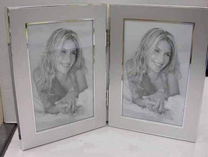 Double Frame 5x7 - Jolene Satin Silver.