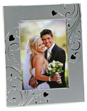 Frame - 2-Tone Silver with Swirls/Crystals/Hearts.