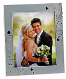 Frame - 2-Tone Silver with Swirls/Crystals/Hearts.