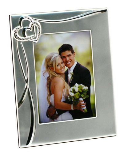 Frame - Frosted 2 Heart with Crystal Accents.