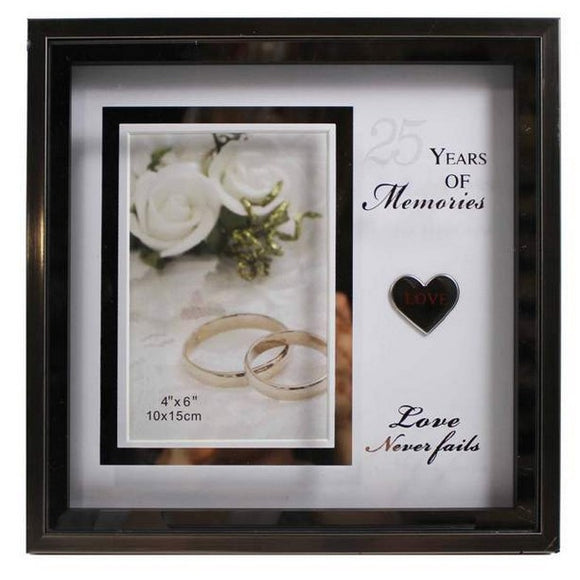 25th Anniversary Frame 4x6 with heart icon.