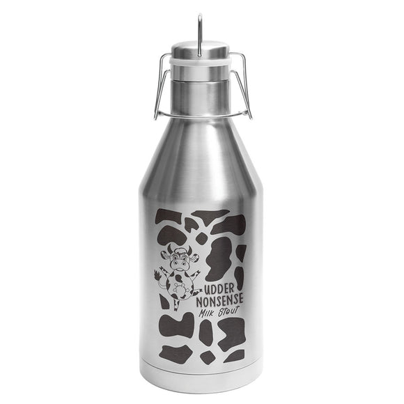 Beer Growler 64oz Stainless Steel (Straight).