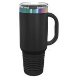 Polar Camel 40oz Travel Mug with Straw & Snap Lid - Black Prism