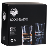 Glass Set 4 piece 8oz Square Rocks