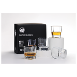 Glass Set 4 piece 8oz Square Rocks