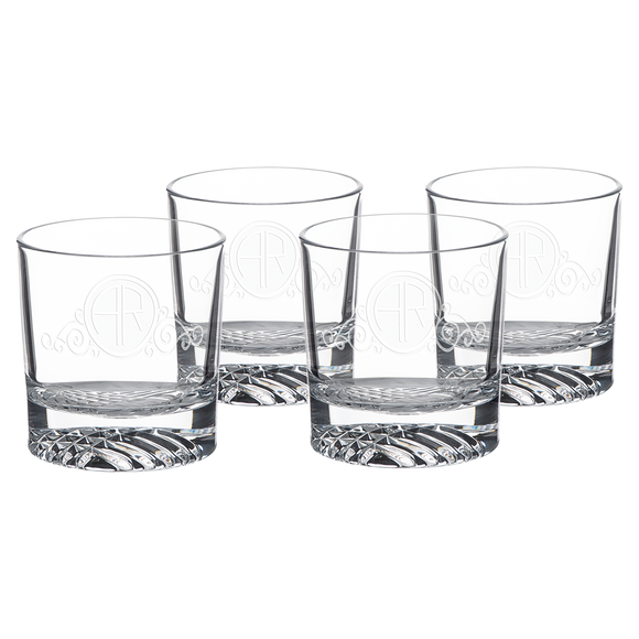 Glass Set 4 piece 9oz Round Rocks