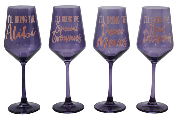 Fun Wine Glasses - Girl's Night Out.