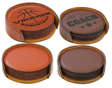 Sport Leatherette Coaster Set with Holder
