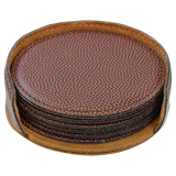 Sport Leatherette Coaster Set with Holder