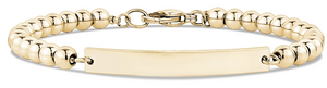 A.R.Z. ID Bracelet with beads - Gold Stainless Steel