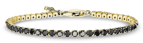 A.R.Z. Tennis Bracelet - Gold with Black CZ