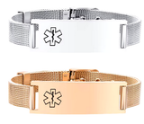 Medical Alert Bracelet - Mesh Buckle Stainless Steel