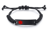 Medical Alert Bracelet - St.Steel/Cord Adjustable