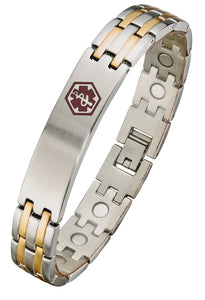 Alpine Medical Alert Bracelet - Silver/Gold Stainless Steel 8"