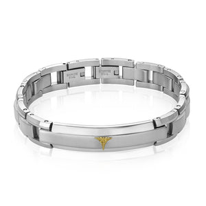 Italgem Medical Alert Bracelet with Gold Logo - Stainless Steel