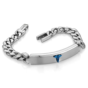 Italgem Medical Alert Bracelet with Blue Logo - Stainless Steel