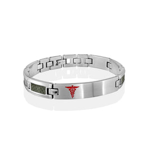 Italgem Medical Alert Bracelet - Stainless Steel, Carbon Fiber