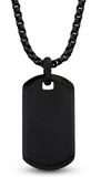 ARZ Reversable Matte DogTag Necklace Black/Gold