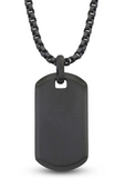 ARZ Reversable Matte DogTag Necklace GunMetal/Silver