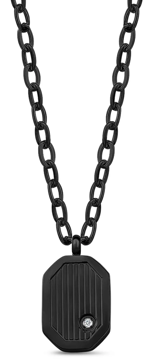 ARZ Necklace Minimalist Dog Tag - Black