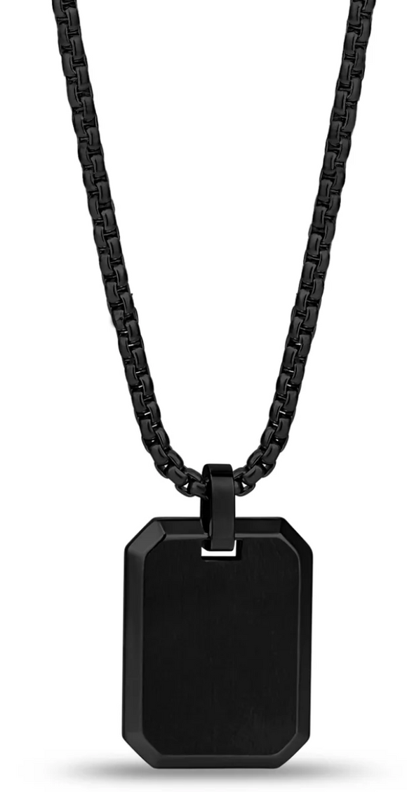 ARZ Necklace - Sleek Dog Tag - Black