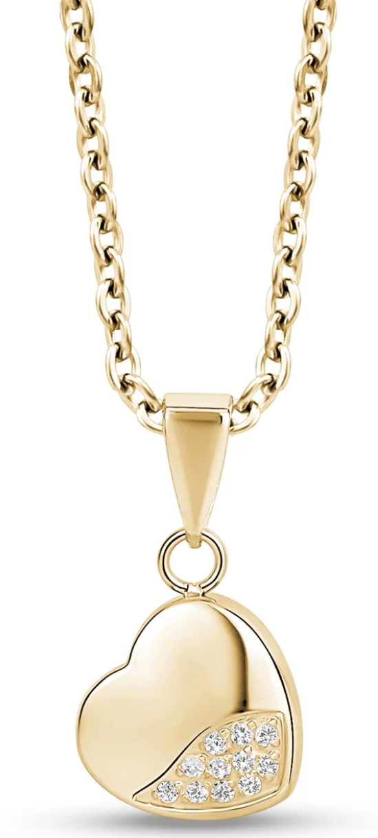 ARZ Necklace - Minimalist CZ Heart - Gold