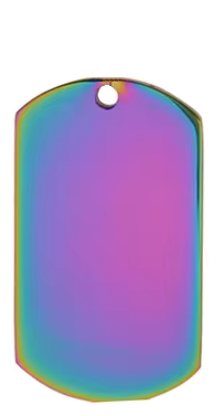 Stainless Steel Dog Tag GI Pendant - Multi-Color.