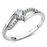 Ring - Stainless Steel with Clear CZ