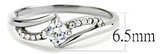 Ring - Stainless Steel with Clear CZ