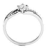Ring - Stainless Steel with Clear CZ