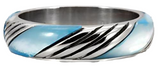 Ring - Stainless Steel with Sea Blue Conch