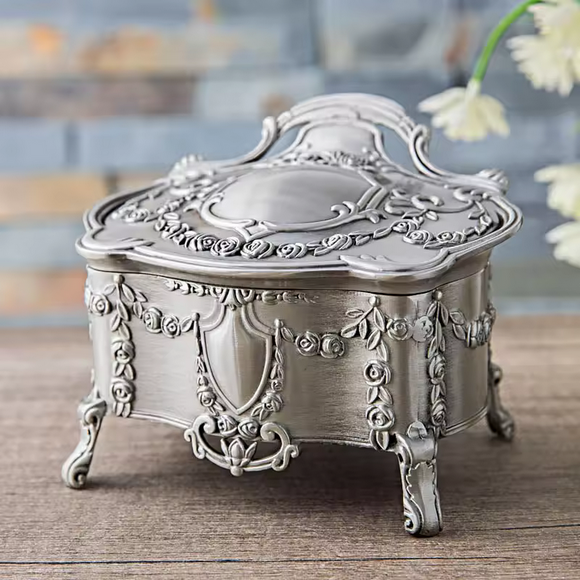 Classic Trinket Box - Antique Silver.
