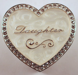 Daughter Trinket Box - white epoxy w/CZ