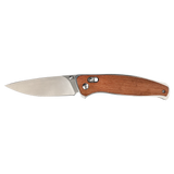 Bison River Button Lock Folding Knife with Clip 4.5" Padauk Wood
