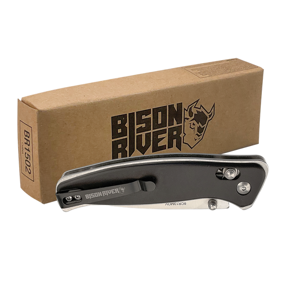 Bison River - Button Lock Folding Knife with Clip 4.5