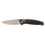 Bison River - Button Lock Folding Knife with Clip 4.5" Black