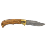 Bison River Knife - 3.75" Damascus Steel & Acacia Wood with Sheath