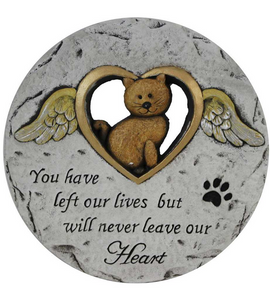 Pet Memorial - Cat/Dog with Gold Heart.