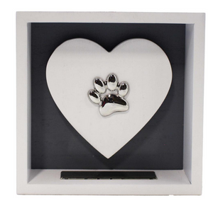 Shadow Box with Paw Heart.